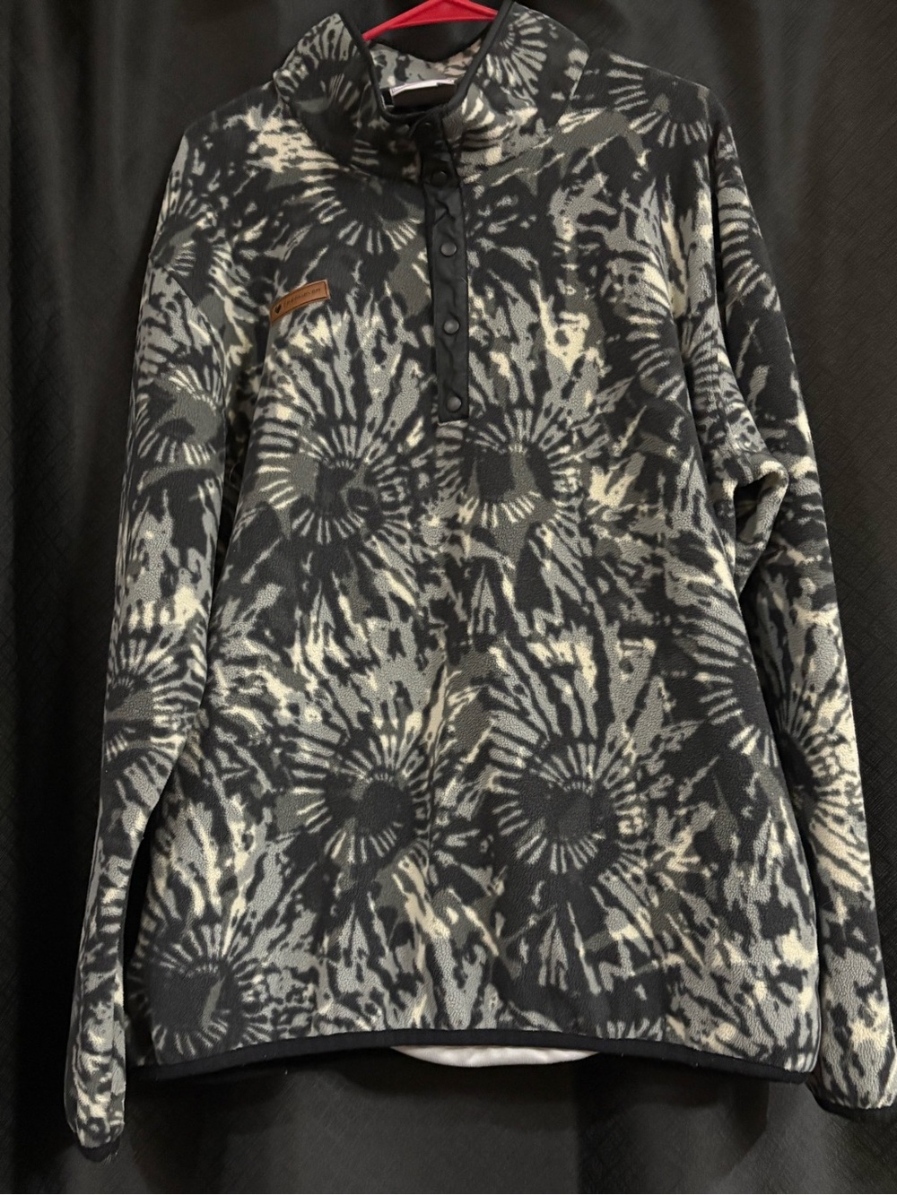 Obermeyer Black & Cream Patterned Snap Up Fleece Pull Over